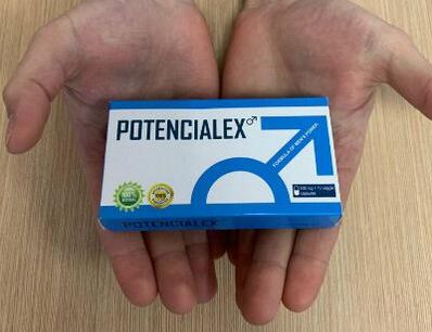 Foto do envase Potencialex, experiencia no uso de cápsulas